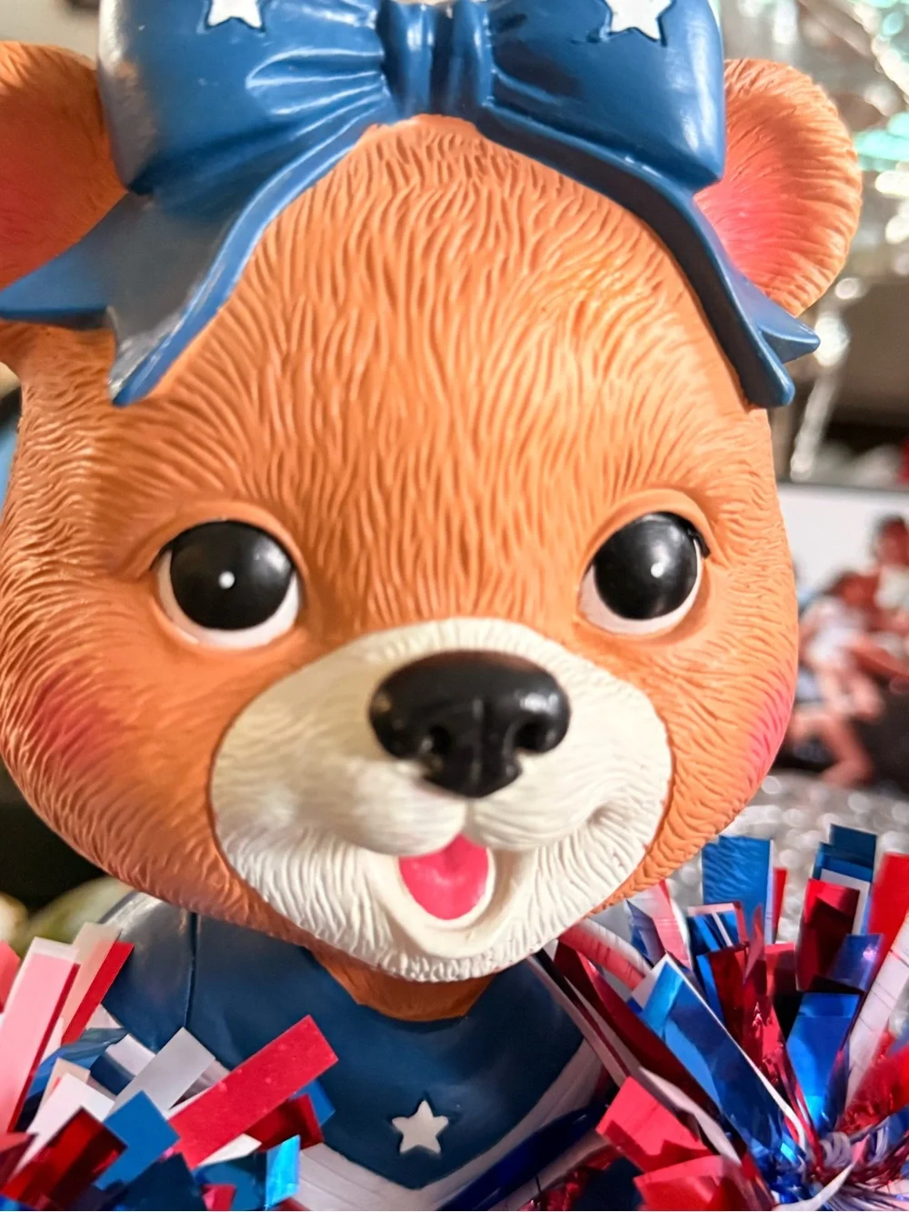 Patriotic Cheerleader Bear Figurines – Set of 2 – 12” Tall NWOT